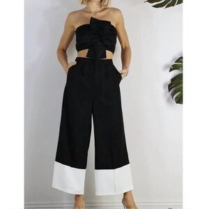 Mulla Black/White Wide Leg Pants
